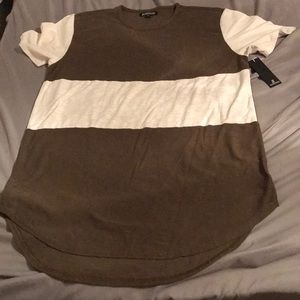 “ELWOOD” Brown and white block long tee!